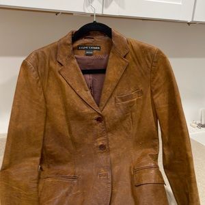 Distressed Leather Black Label Ralph Lauren Blazer
